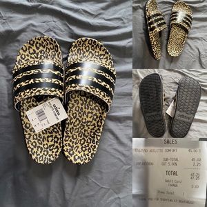 Adidas Cheetah Print Slides